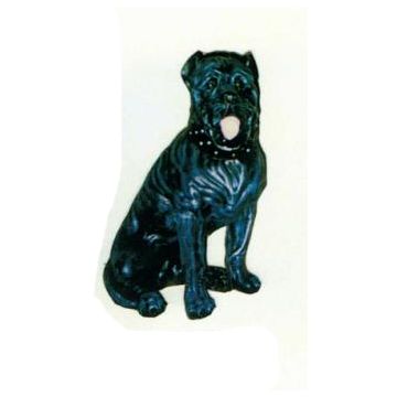 Bulldogge sitzend schwarz lebensgroß