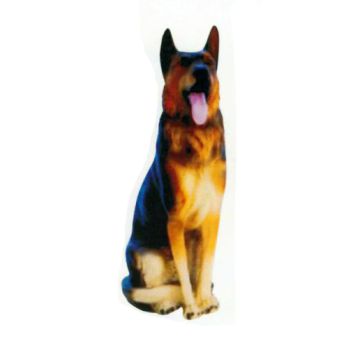 Schäferhund sitzend schwarz weiß lebensgroß