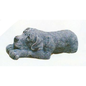 Labrador liegend grau lebensgroß
