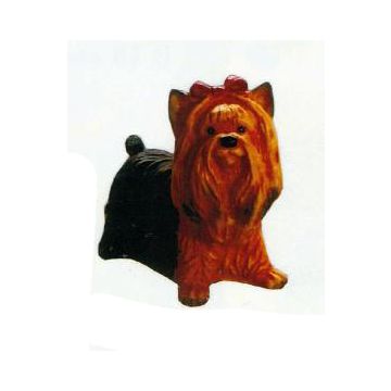 Yorkshire Terrier mit Schleifchen lebensgroß