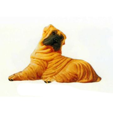Shar Pei beige liegend lebensgroß