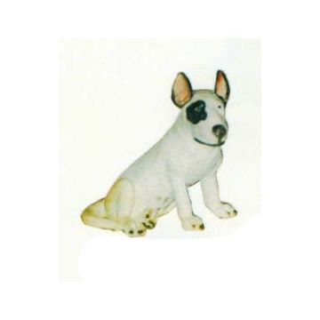 Bullterrier Kampfhund sitzend  lebensgroß