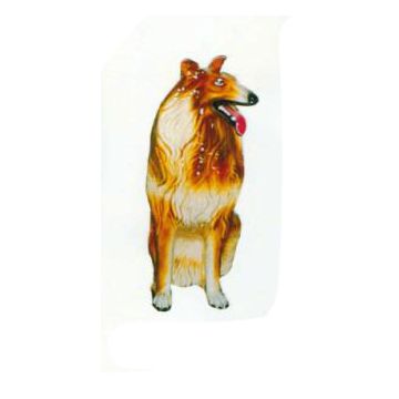 Collie sitzend lebensgroß