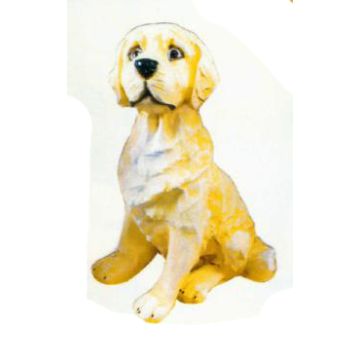 Golden Retriever sitzend lebensgroß