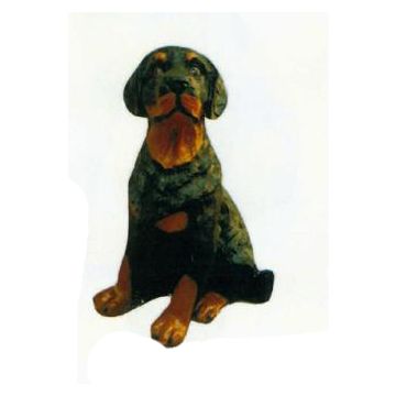 Gordon Setter sitzend lebensgroß