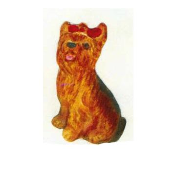 Yorkshire Terrier sitzend lebensgroß