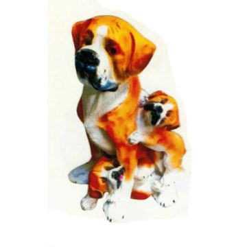 Banter Bulldogge mit Welpen lebensgroß
