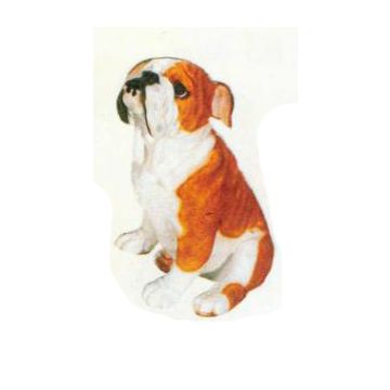 Bulldogge sitzend lebensgroß