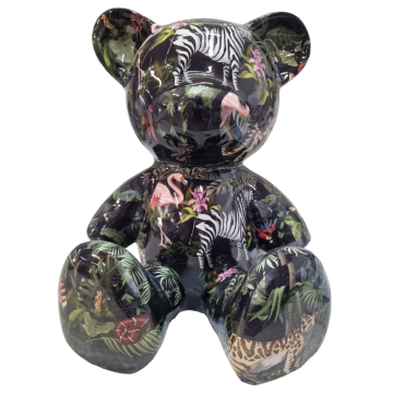 Teddybär bunt gestreift lebensgroß