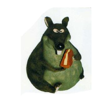 fette Maus mit Käsestück verkleinert