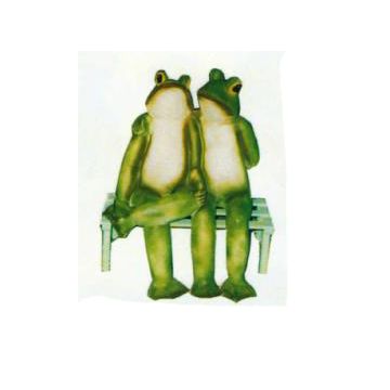 Froschpaar auf großer Bank verkleinert