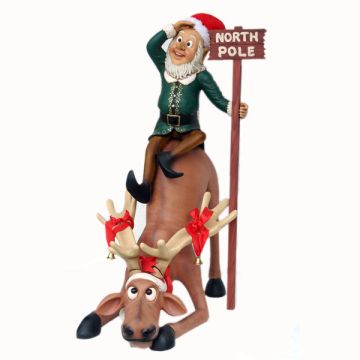 Rentier mit Elf lebensgroß
