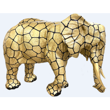 Elefant Luxus in Goldoptik lebensgroß