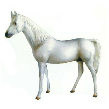schneeweißes Pferd lebensgroß