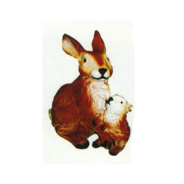 Hase mit Jungen braun lebensgroß