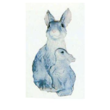 Hase mit Jungen grau lebensgroß