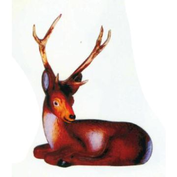kleiner Hirsch liegend lebensgroß