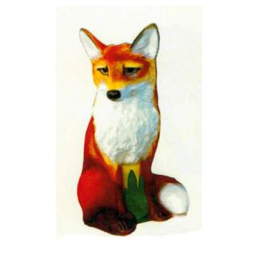 sitzender Fuchs lebensgroß