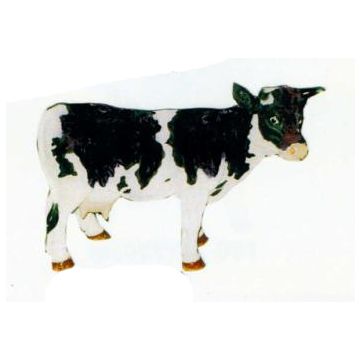 kleine weiß schwarze Kuh verkleinert