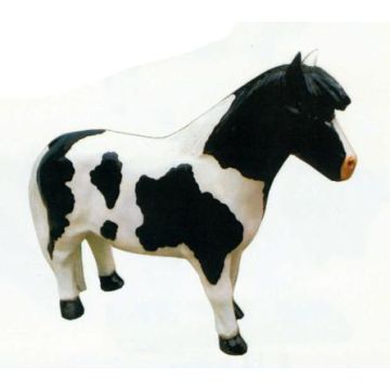 Pony schwarz weiß gefleckt verkleinert