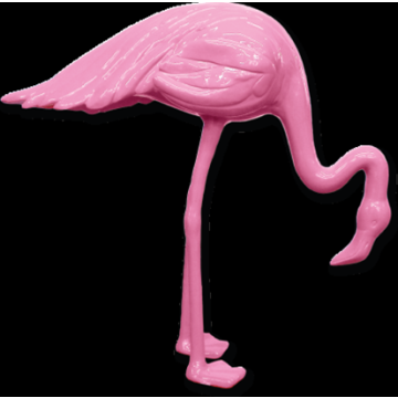 Flamingo pink Kopf unten lebensgroß