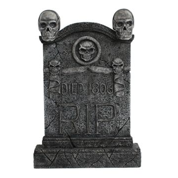 Totenkopf Grabstein mit Totenköpfen RIP lebensgroß