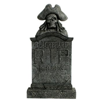 Piratenskelett Grabstein Blackbeard lebensgroß