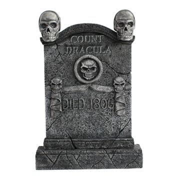 Totenkopf Grabstein Graf Dracula lebensgroß
