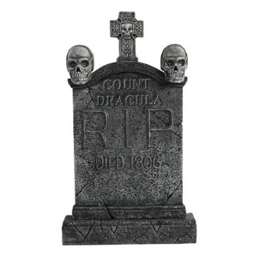 Totenkopf und Kreuz Grabstein Graf Dracula lebensgroß