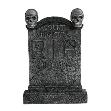 Totenkopf Grabstein Graf Dracula (Variante 2) lebensgroß