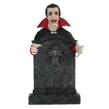 Dracula Grabstein mit Kreuz lebensgroß