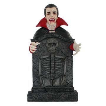 Dracula Grabstein mit Skelett lebensgroß