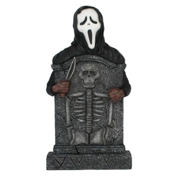 Scream Grabstein mit Skelett lebensgroß