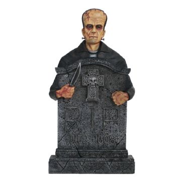Monster Frankenstein Grabstein mit Kreuz lebensgroß