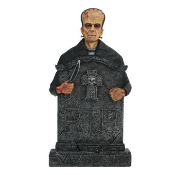 Monster Frankenstein Grabstein mit Kreuz (Variante 2) lebensgroß