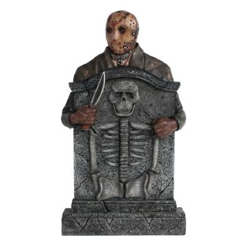 Jason Voorhees Grabstein mit Skelett lebensgroß
