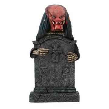 Alien Predator Grabstein mit Kreuz lebensgroß