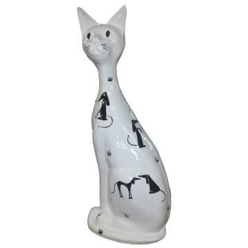 Katze sitzend modernes Design schwarz verkleinert