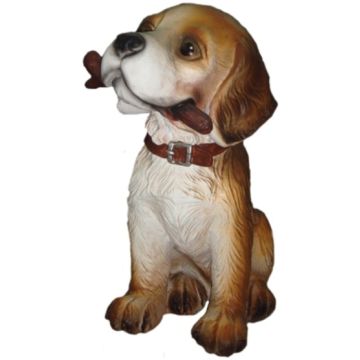 Hund mit Knochen lebensgroß