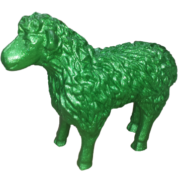 Schaf Glitzer grün verkleinert
