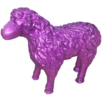 Schaf Glitzer lila verkleinert