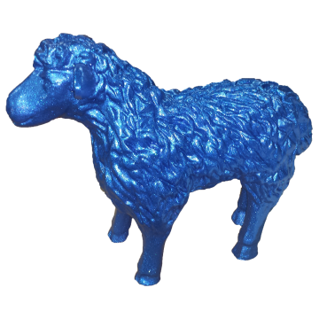 Schaf Glitzer blau verkleinert