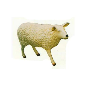 großes weißes Schaf lebensgroß