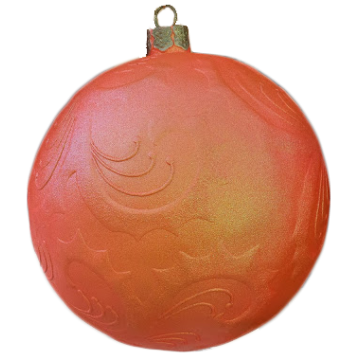 Weihnachtskugel mit  Reliefmuster metallicorange vergrößert