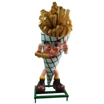 Pommes Frites Männchen grün groß übergroß XXL