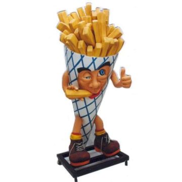 Pommes Frites Männchen blau groß übergroß XXL