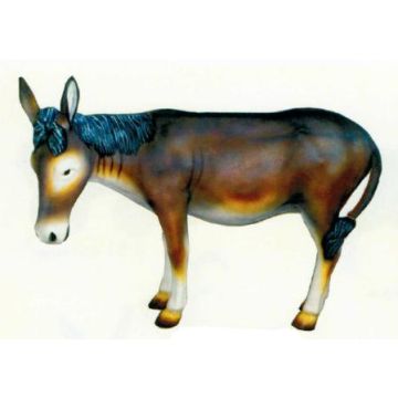 großer brauner Esel lebensgroß