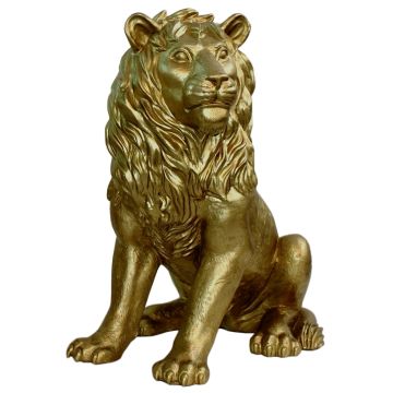 Löwe sitzend Blick links Gold lebensgroß