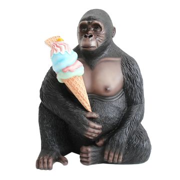 Gorilla mit Eis lebensgroß