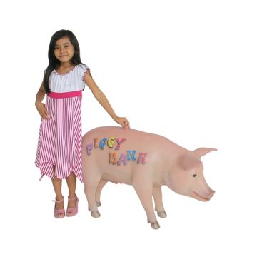 Rosa Sparschwein groß lebensgroß